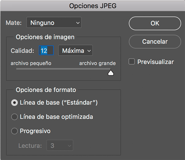 Cómo guardar imágenes en Photoshop en JPG