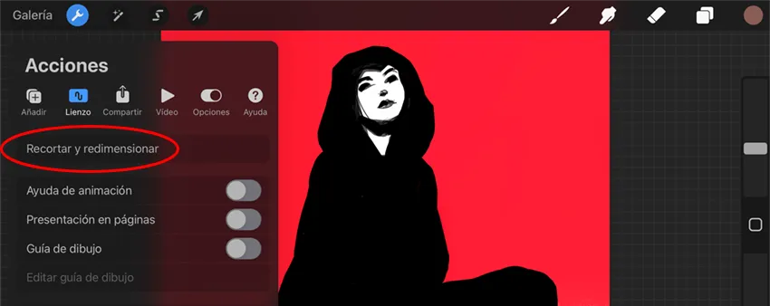 Como escalar una ilustración en Procreate